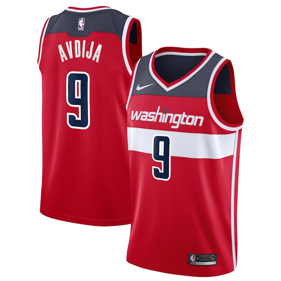 Men Washington Wizards 9 Deni Avdija Nike Red Swingman NBA Jersey